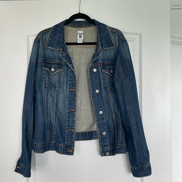 GAP distressed Denim Jacket XL - Picture 1 of 4